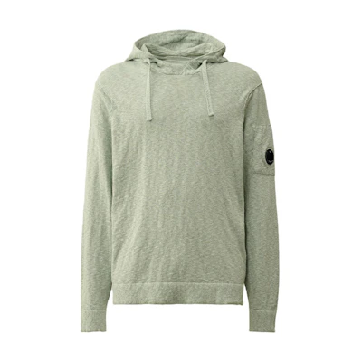C.P. Company SS24 Mixed Green Hoodie with Goggle Detail for Men CMKN130A110084G626