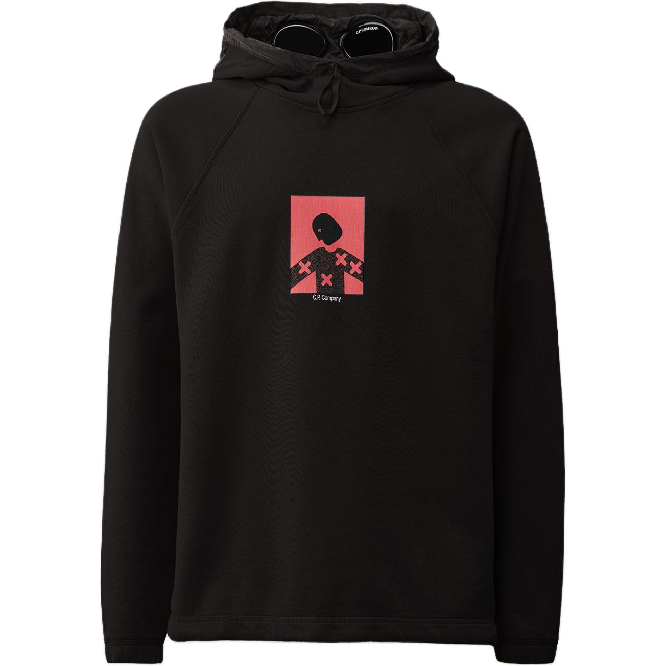 C.P. Company SS24 Printed Goggle Detail Hoodie Men’s Black CMSS306A110150G999