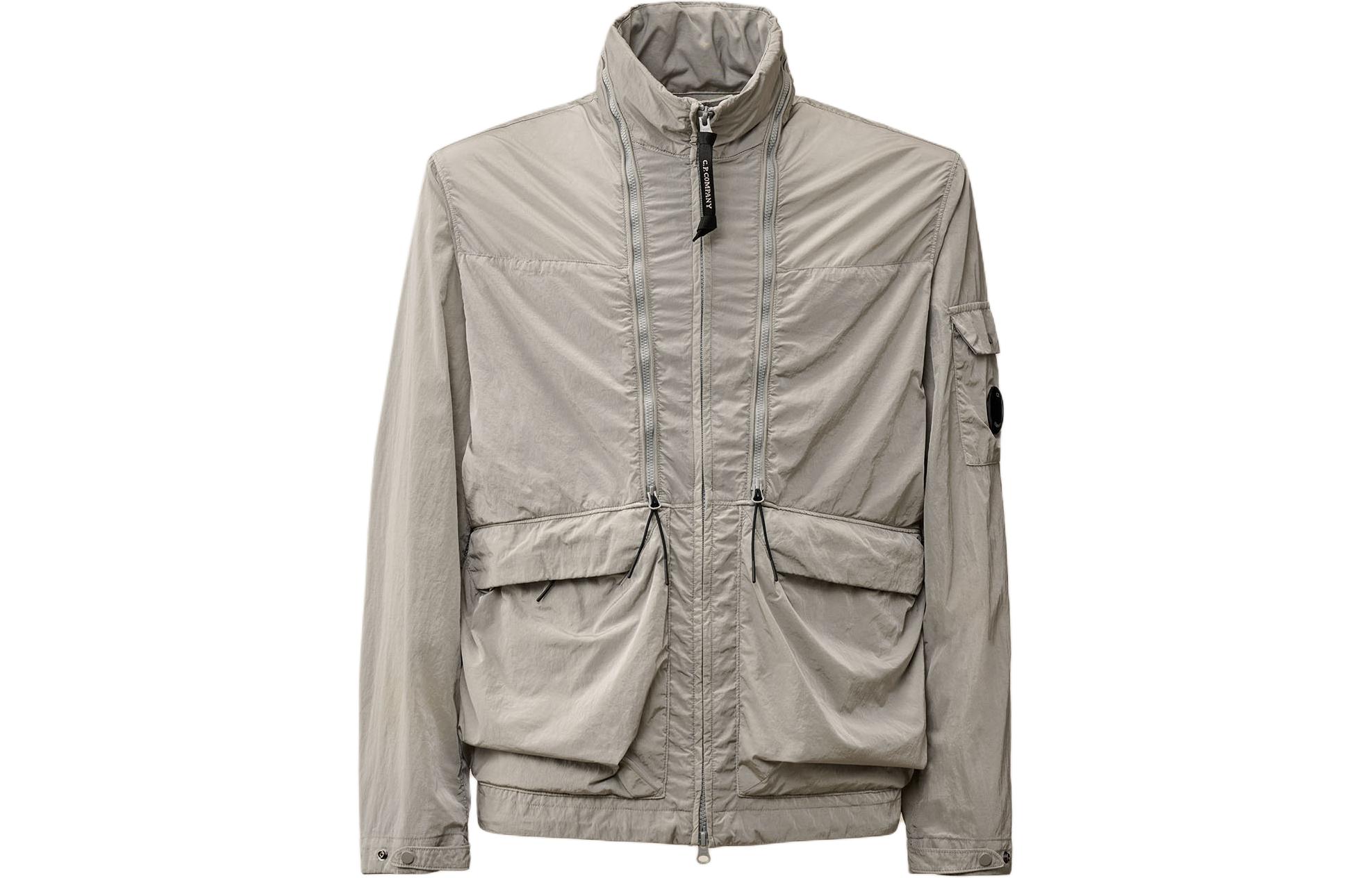 C.P. Company SS24 Short Jacket with Packable Hood Light Rain Grey CMOW012A005904G913
