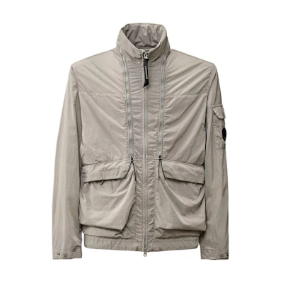 C.P. Company SS24 Short Jacket with Packable Hood Light Rain Grey CMOW012A005904G913