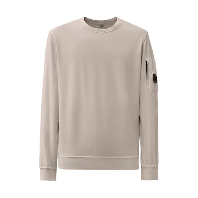C.P. Company SS24 Solid Crewneck Sweatshirt Light Gray CMSS032A002246G913