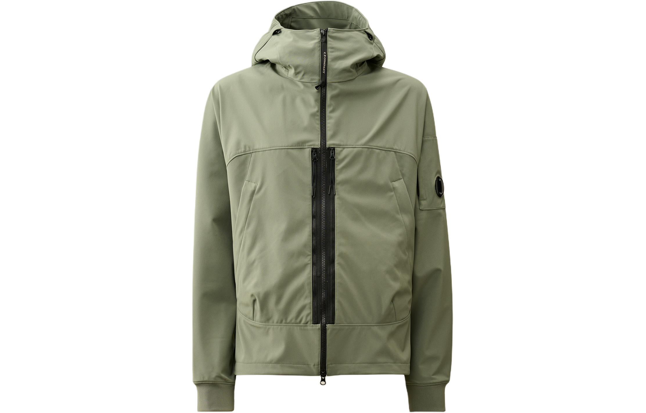 C.P. Company SS24 Tequila Green Short Hooded Zip Jacket for Men CMOW008A005968A627