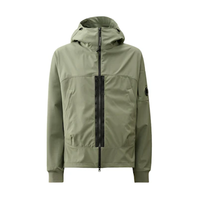 C.P. Company SS24 Tequila Green Short Hooded Zip Jacket for Men CMOW008A005968A627