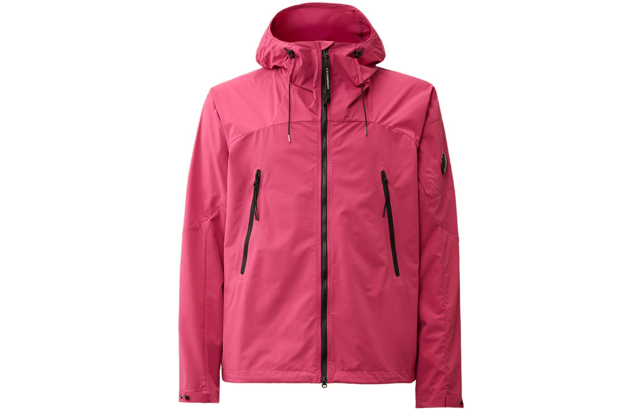 C.P. Company SS24 Zip Jacket with Adjustable Cuffs Mandarin Collar Red CMOW403A004117A577