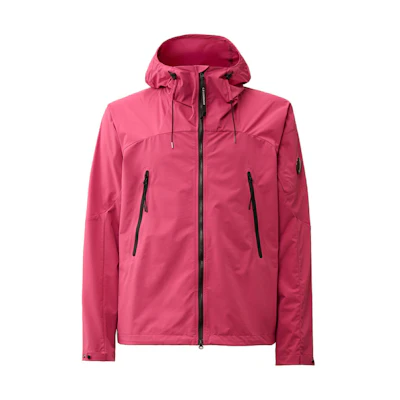 C.P. Company SS24 Zip Jacket with Adjustable Cuffs Mandarin Collar Red CMOW403A004117A577
