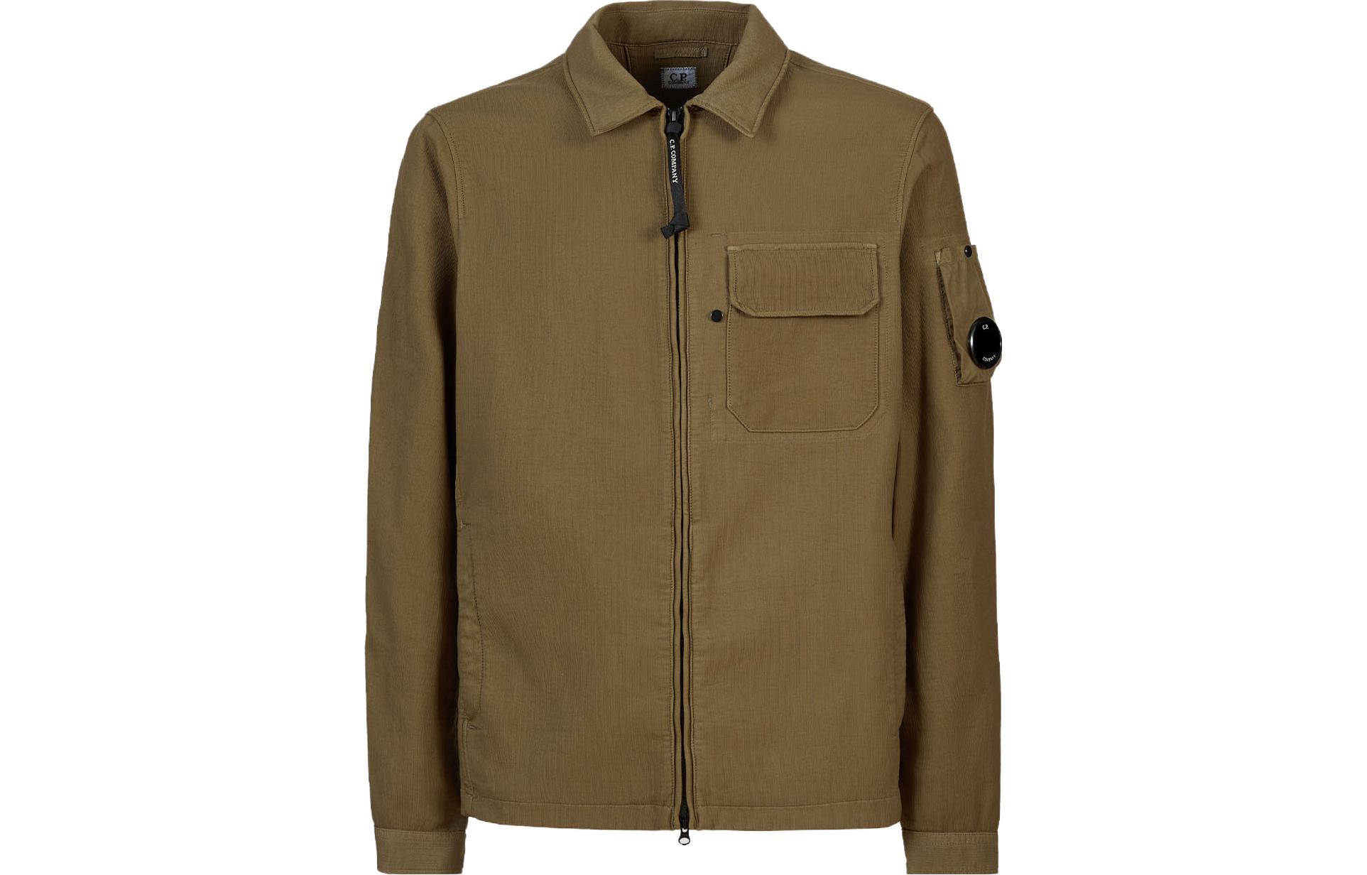 C.P. Company Tan Long-Sleeve Zip-Up Collar Jacket 15CMOS256A006598G653