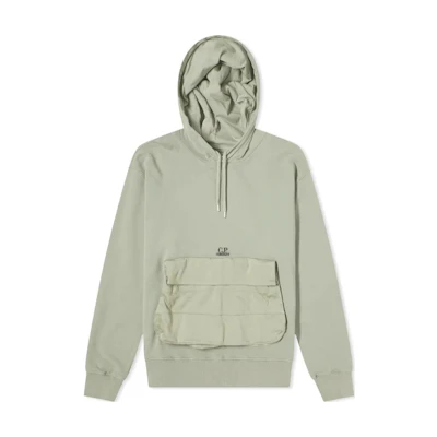 C.P. Company Tequila Green Hoodie with Logo Print - Long Sleeve CMSS250A110039M627