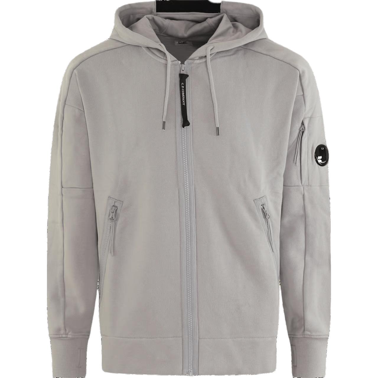 C.P. Company Two-Tone Slim Hoodie Jacket Men’s Light Grey 16CMSS400A005086W913