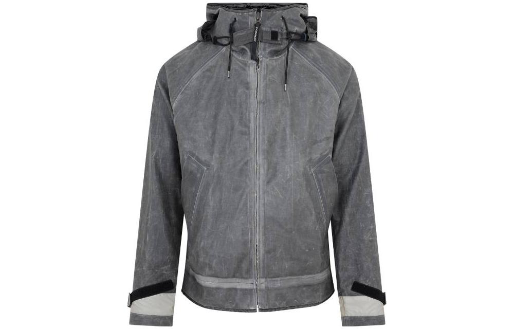 C.P. Company Washed Zip Hoodie Jacket - Gray MOW169A006594A999