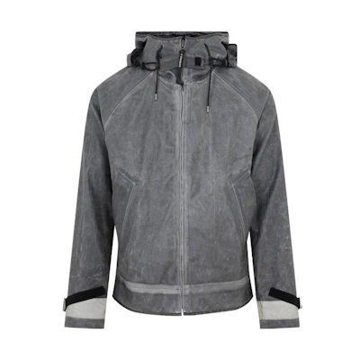 C.P. Company Washed Zip Hoodie Jacket - Gray MOW169A006594A999