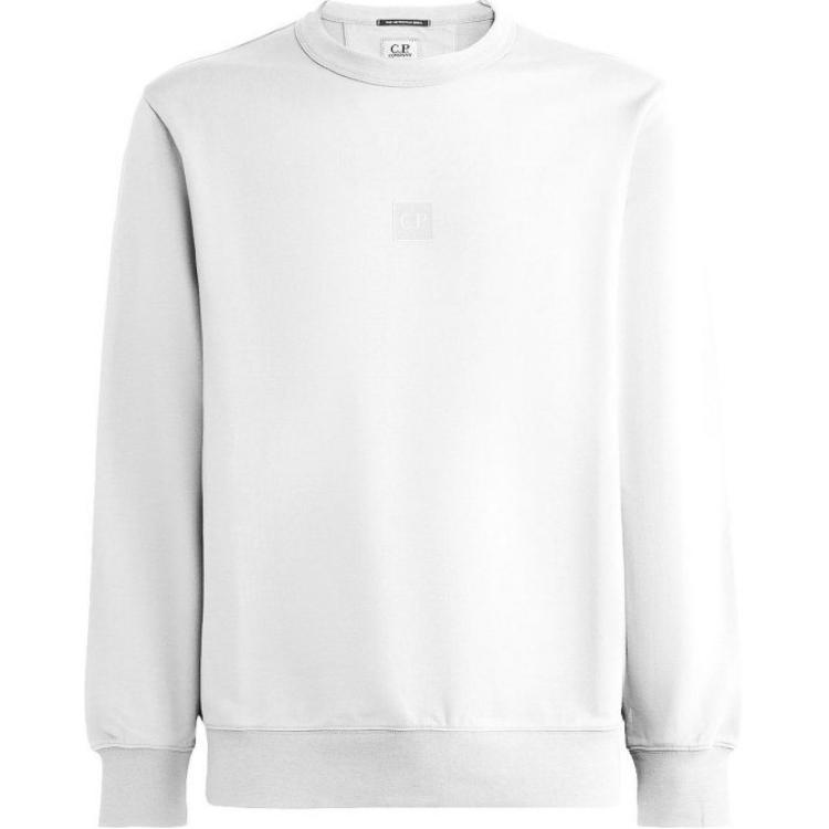 C.P. Company White Crewneck Pullover Sweatshirt Casual Long Sleeve 15CLSS230A006452W101