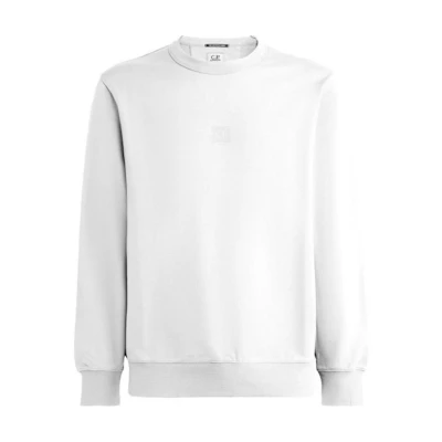 C.P. Company White Crewneck Pullover Sweatshirt Casual Long Sleeve 15CLSS230A006452W101