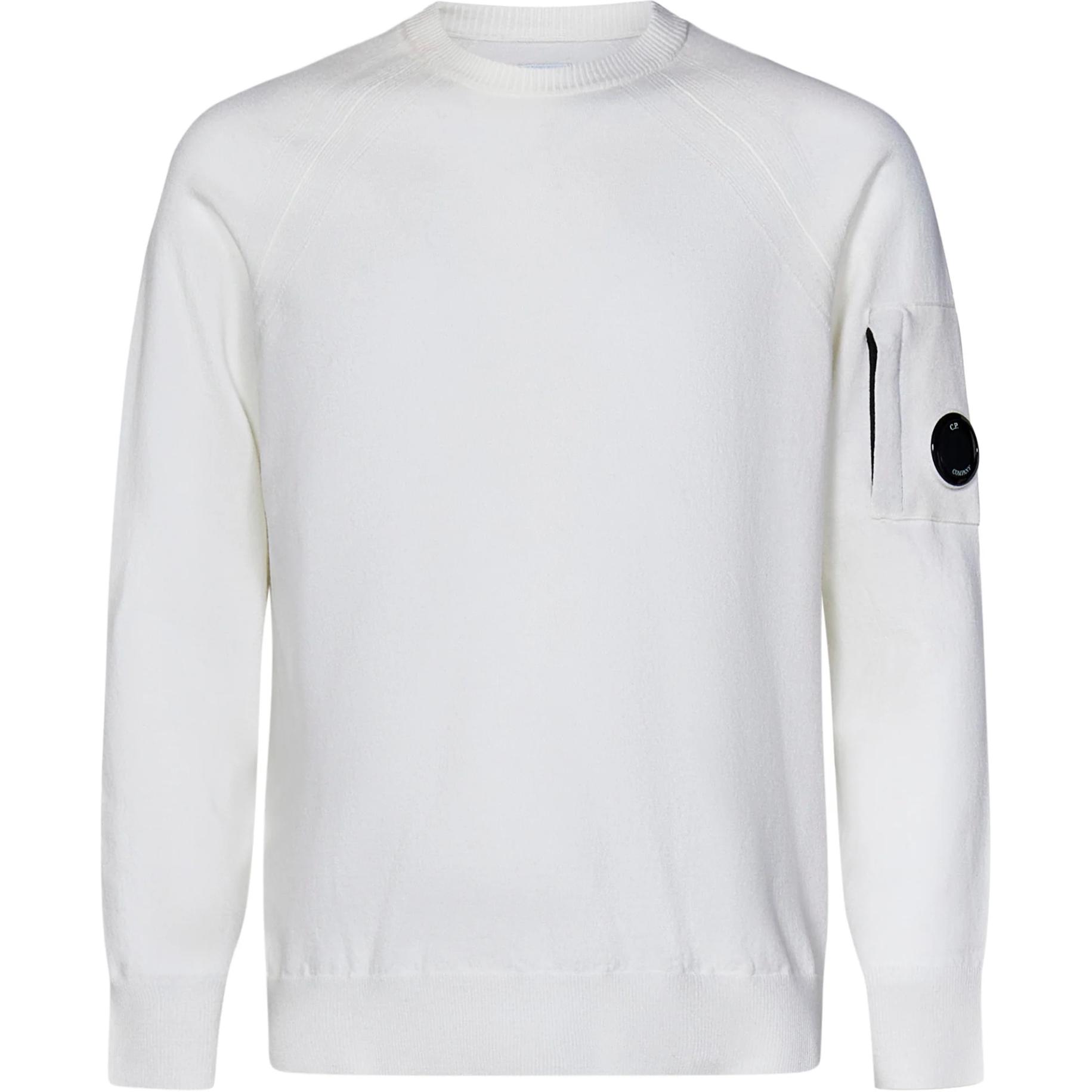 C.P. Company White Crewneck Raglan Long-Sleeve Sweatshirt CMKN049A005528A103