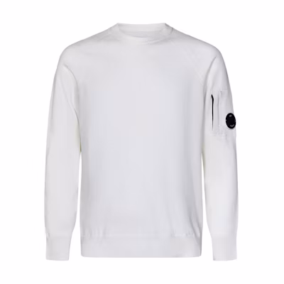 C.P. Company White Crewneck Raglan Long-Sleeve Sweatshirt CMKN049A005528A103