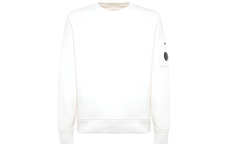 C.P. Company White Crewneck Sweatshirt with Letter Print 14CMSS136A005398G-103