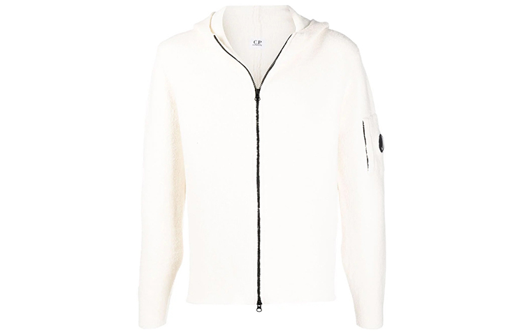 C.P. Company White Full-Zip Hoodie Jacket 11CMKN258A006149A-103