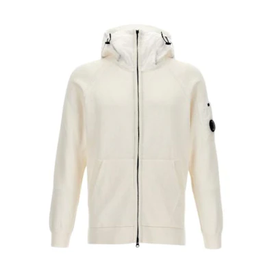 C.P. Company White Hooded Zip-Up Jacket 16CMKN047A005367M103