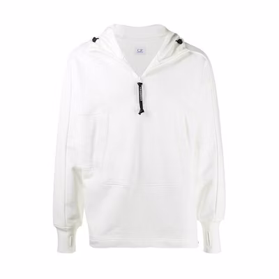 C.P. Company White Hoodie with Large Pocket Design 09CMSS032A005086W103
