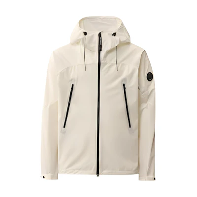 C.P. Company White Logo Print Zip Hoodie Jacket 16CMOW403A004117A103