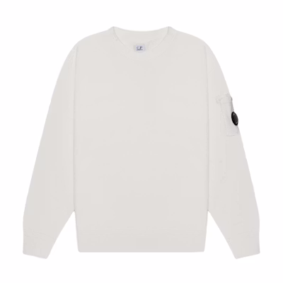 C.P. Company White Pullover Slim Fit Long Sleeve Sweatshirt CMSS098A110044G-103
