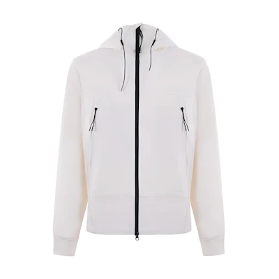 C.P. Company White Slim-Fit Hooded Jacket Long Sleeve Outerwear CMOW002A5968A103