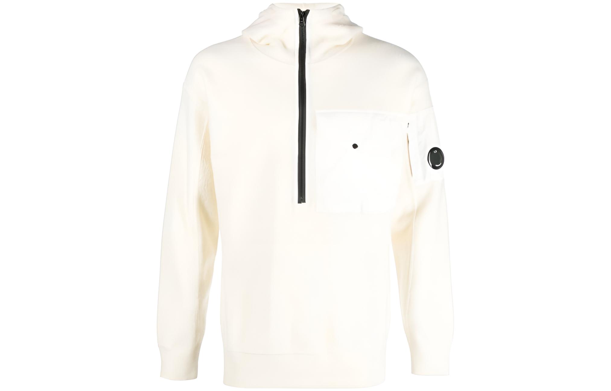 C.P. Company White Zip-Up Hoodie Casual Long Sleeve 13CMKN242A005504M103