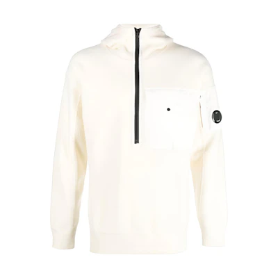 C.P. Company White Zip-Up Hoodie Casual Long Sleeve 13CMKN242A005504M103