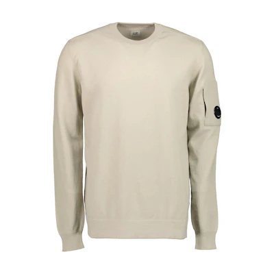 C.P. Company Wool Lens Sweatshirt Sand Beige Long Sleeve Crewneck 11CMKN091A005528A116