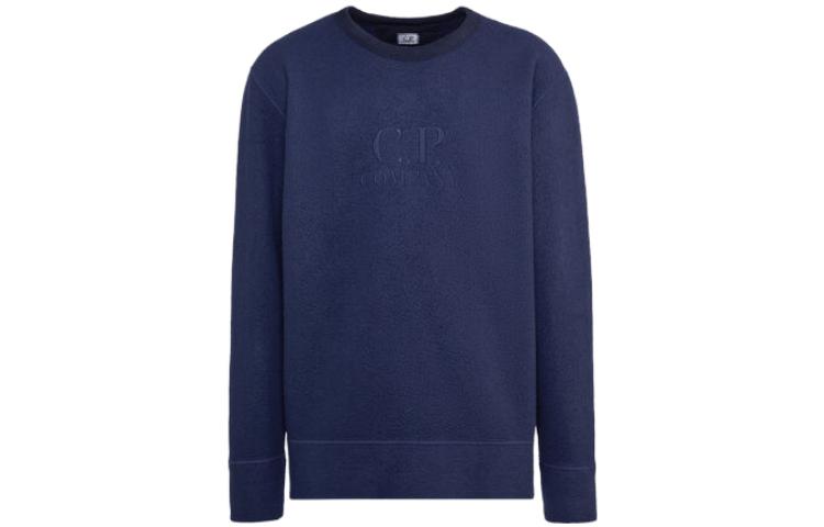 C.P. Company Wool Polar Fleece Logo Sweatshirt Navy Blue Crewneck 15CMSS320A006619G880