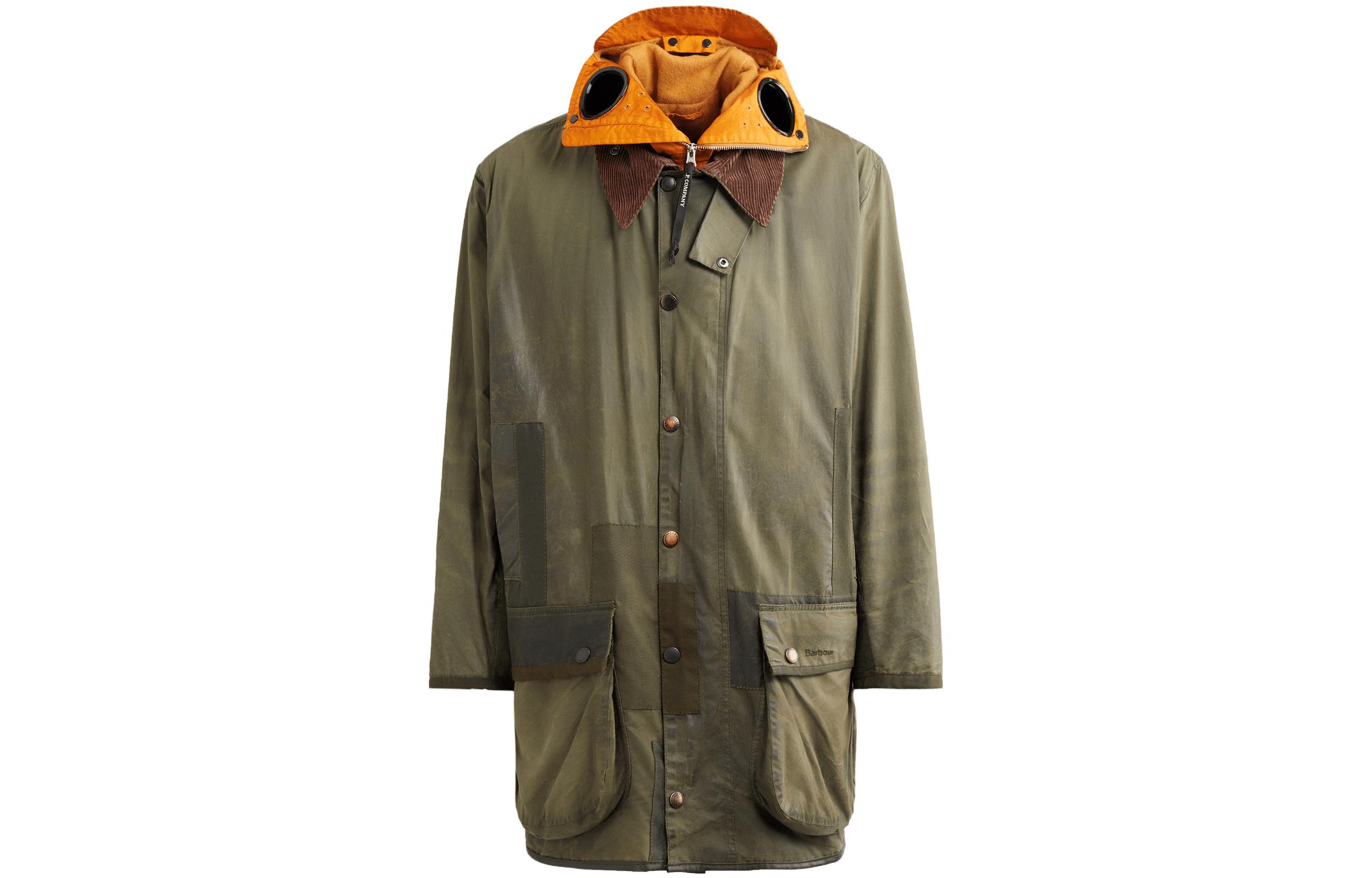 C.P. Company Barbour FW23 Goggle Hooded Long Jacket Green Unisex 15CSOW901A009999AV01
