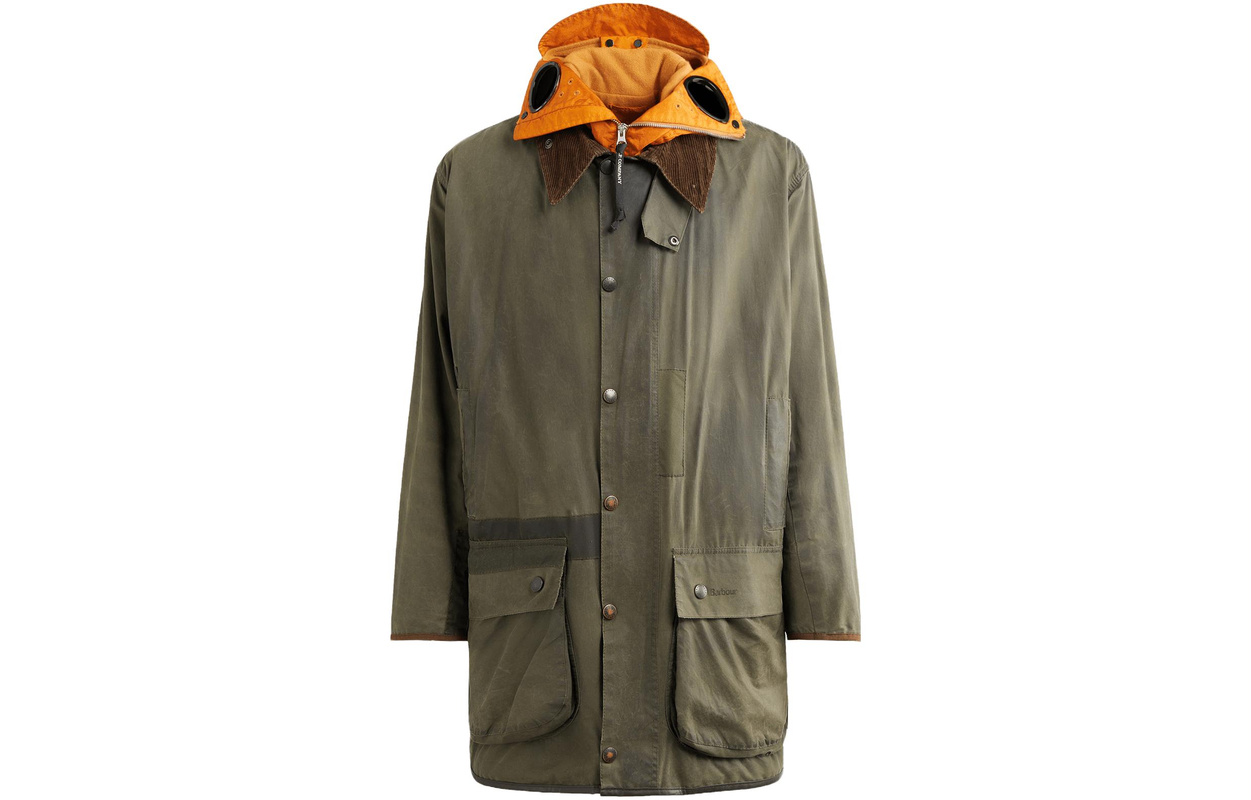 C.P. Company Barbour FW23 Goggle Hooded Long Jacket Green Unisex 15CSOW907A009999AV01