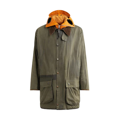 C.P. Company Barbour FW23 Goggle Hooded Long Jacket Green Unisex 15CSOW907A009999AV01