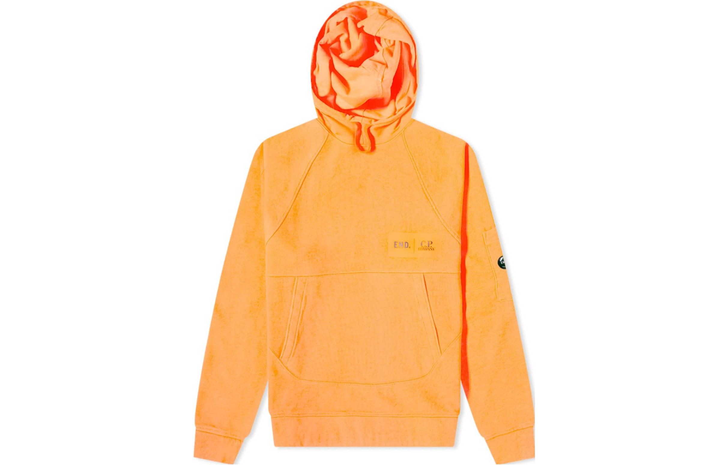 C.P. Company END Collab Letter Drawstring Pocket Hoodie Orange Unisex 14SMSS020A-038
