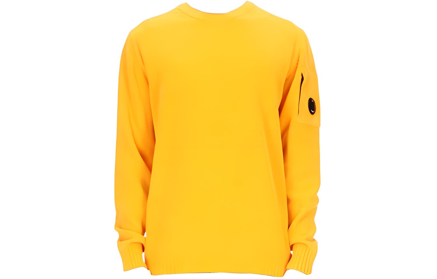 C.P. Company Yellow Crewneck Long Sleeve Casual Sweatshirt 12CMKN109A004128G239