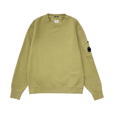C.P. Company Yellow Crewneck Long Sleeve Sweatshirt with Logo 15CMSS008A006372R621