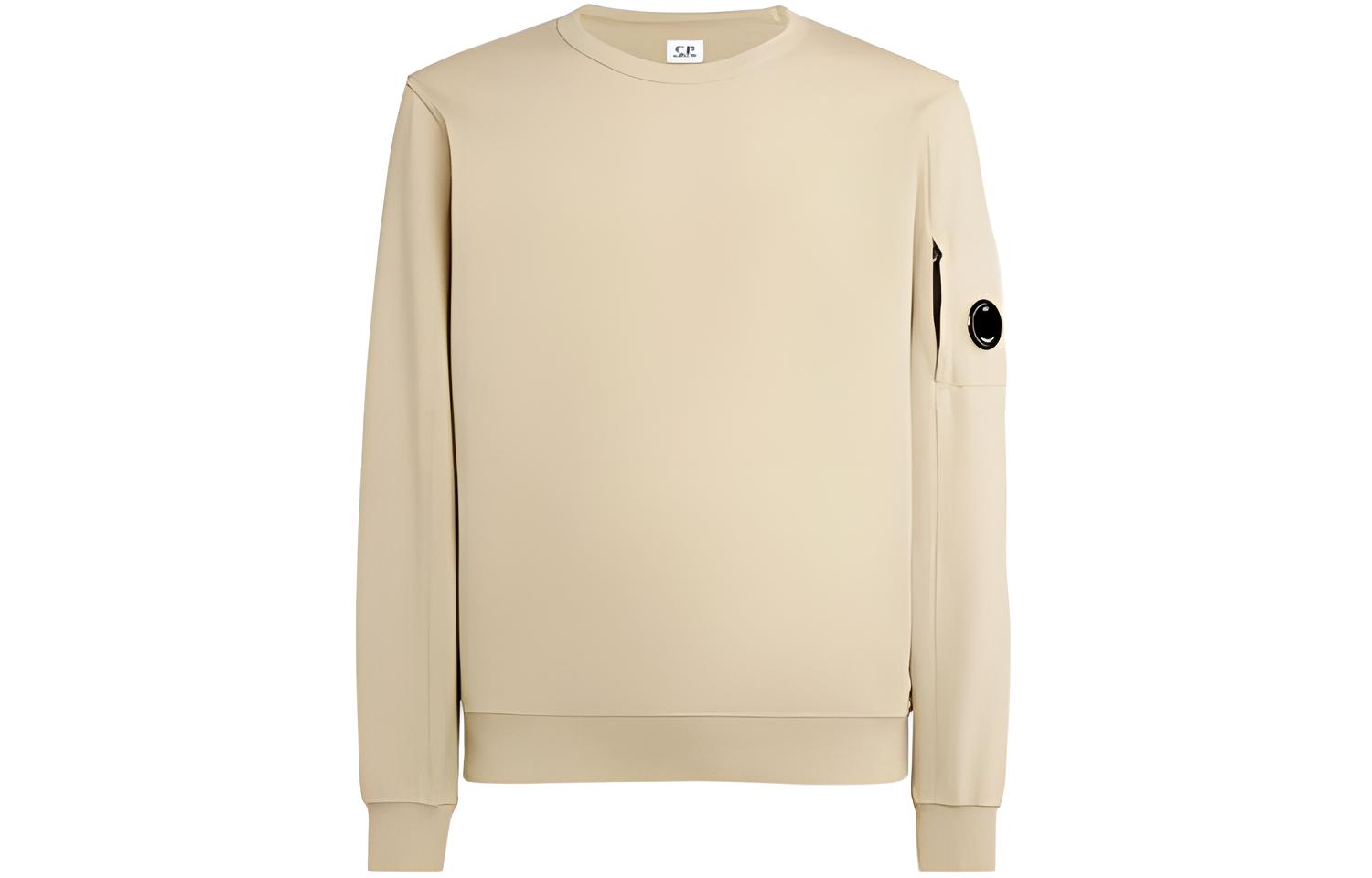 C.P. Company Yellow Crewneck Pullover Sweatshirt Long Sleeve Solid Color CMSS032A002246G317