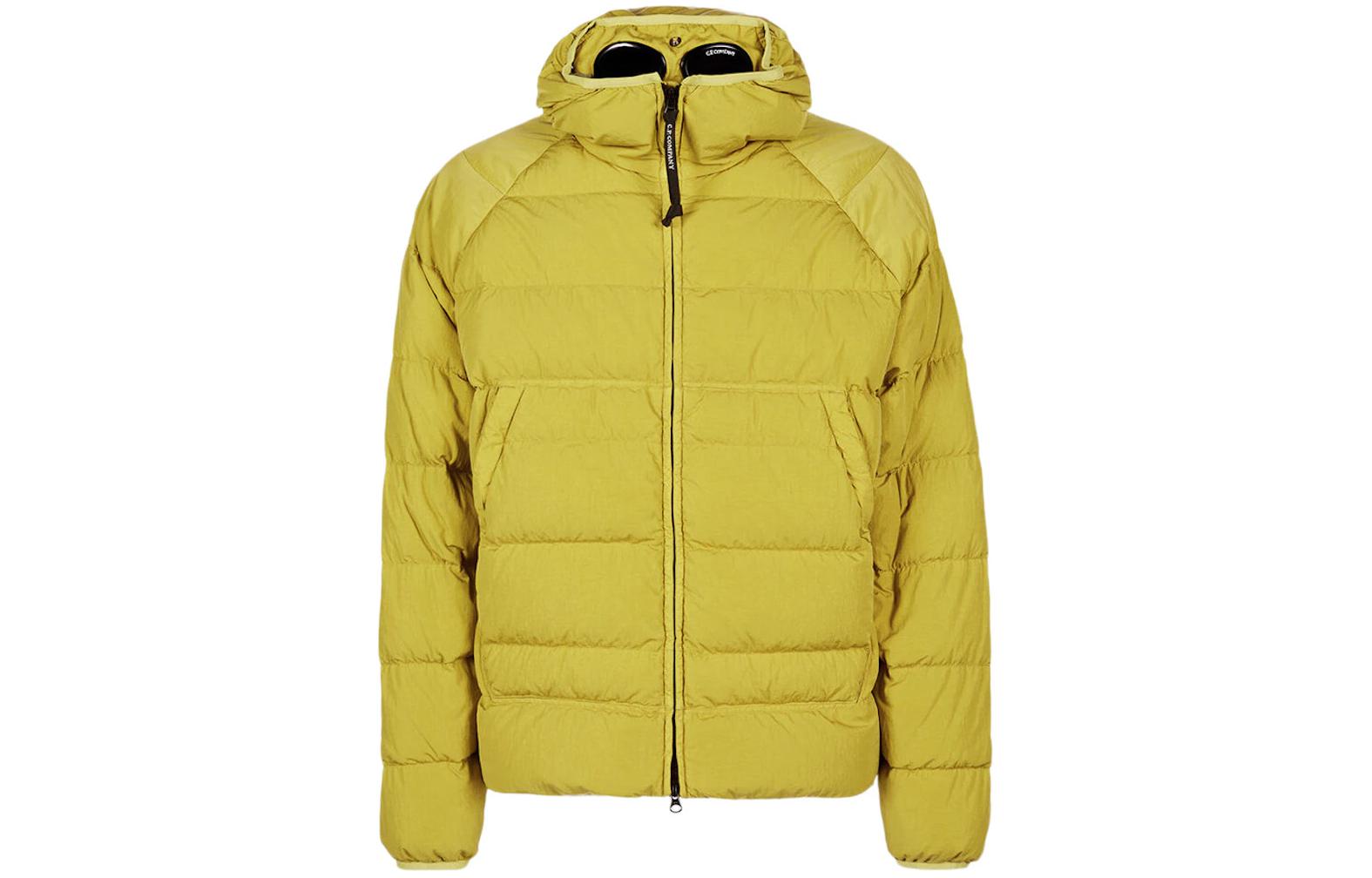 C.P. Company Yellow Hooded Zip-Up Slim-Fit Jacket CMOW028A006369G249