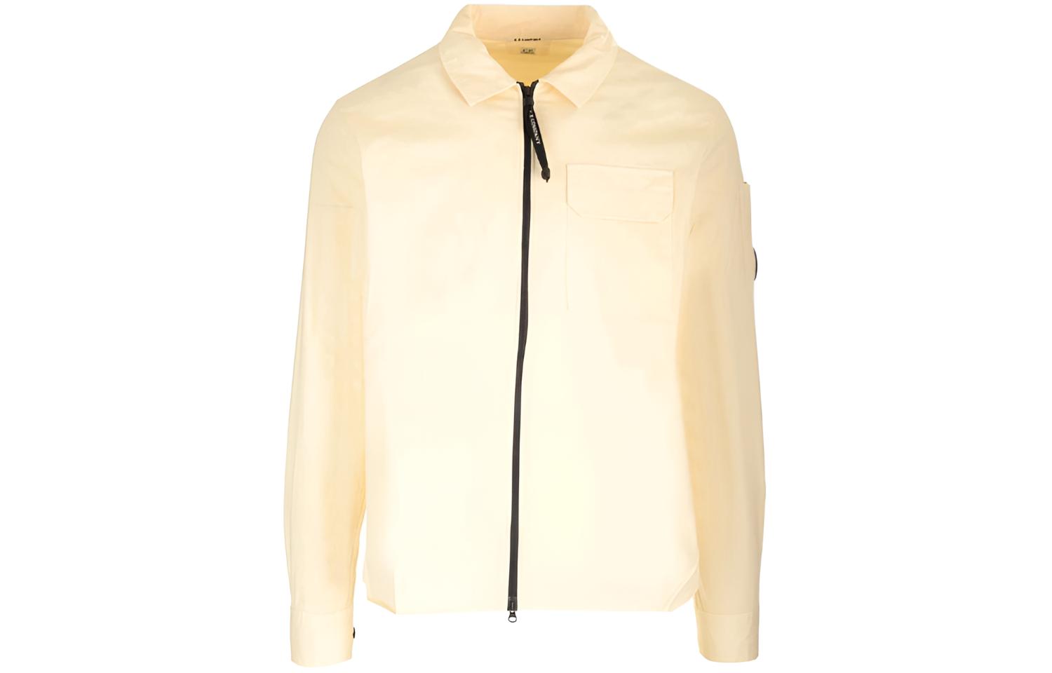 C.P. Company Yellow Plain Zip-Up Collared Loose-Fit Long-Sleeve Jacket 16CMSH158A002824G402