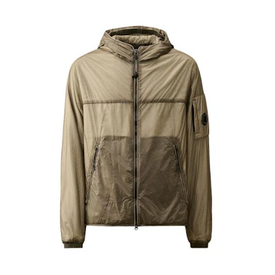C.P. Company Yellow Solid Color Hooded Zip-Up Jacket 16CMOW037A006099U319
