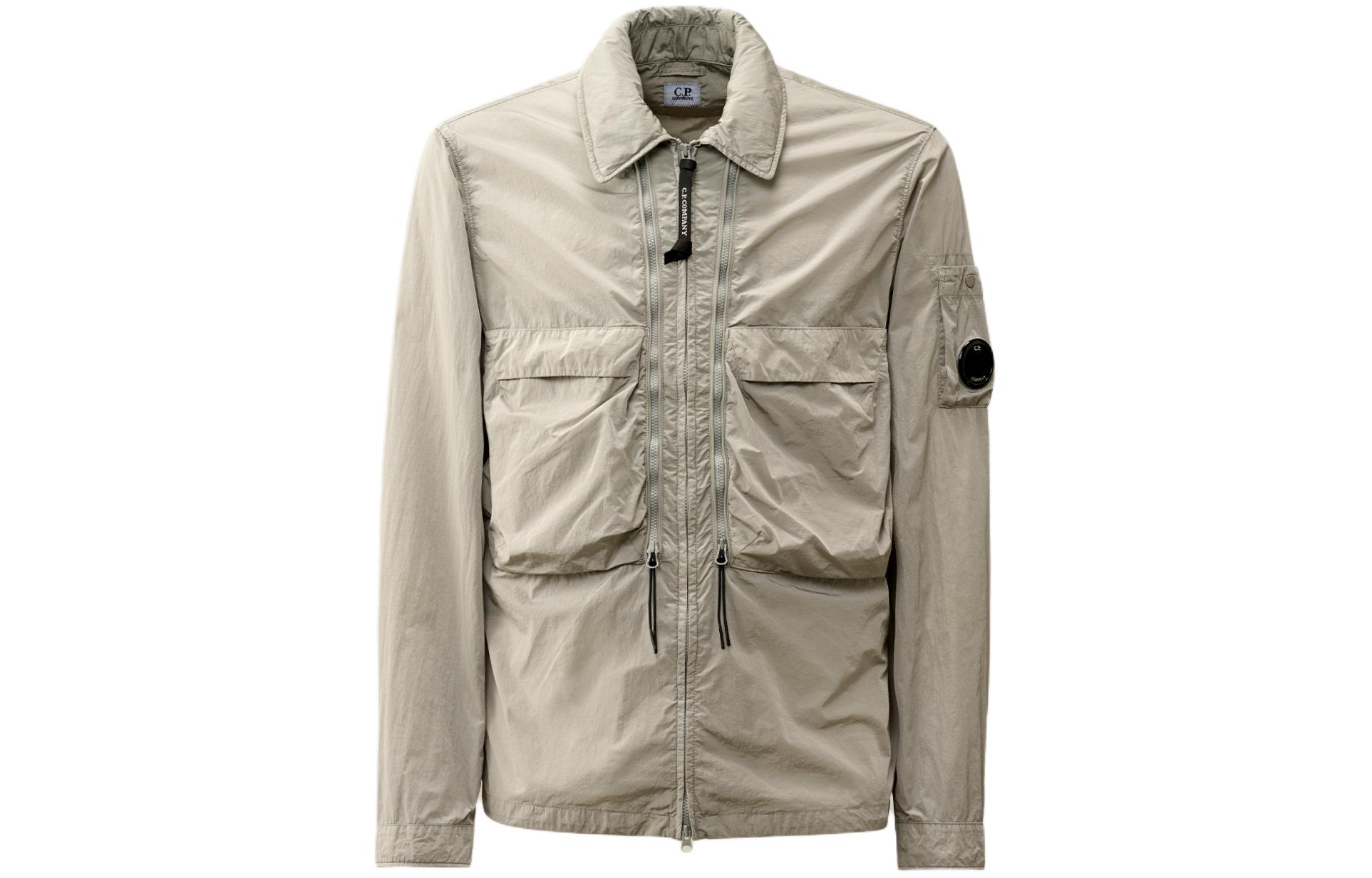 C.P. Company Zip-Up Polo Collar Jacket Gray White CMOS013A005904G913