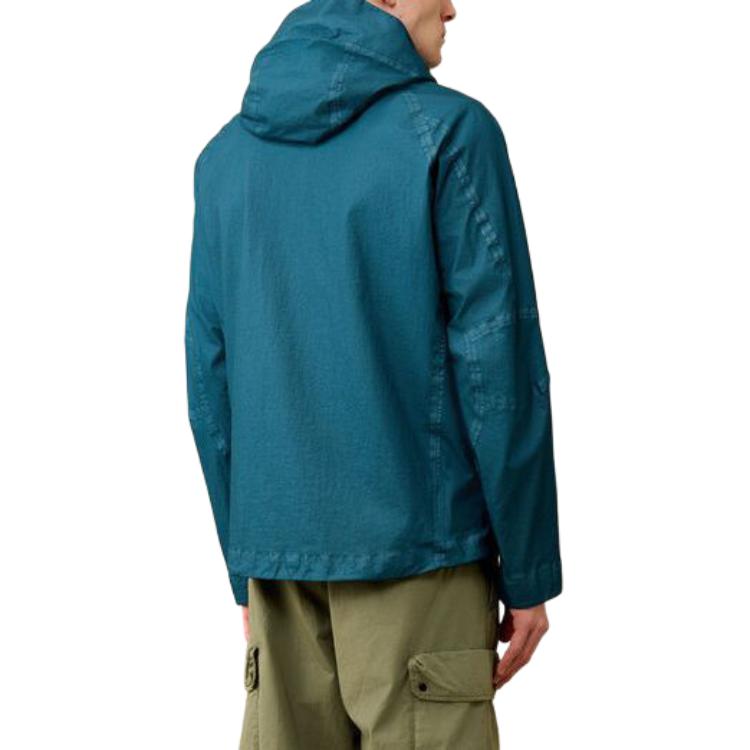 Shop C P Company GORE G-Type Jaket Bertudung Biru Navy Kasual Lengan Panjang 16CMOW031A006366G848