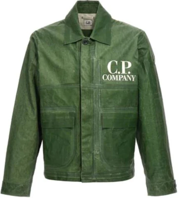 C P カンパニー グリーン ジップアップジャケット ロゴプリント付き襟 CMOW194A110078A649 Order C P カンパニー グリーン ジップアップジャケット ロゴプリント付き襟 CMOW194A110078A649