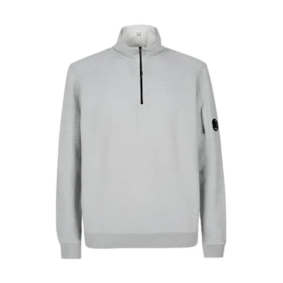 C.P Company SS23 Half-Zip Logo Patch Lens Sweatshirt Unisex Grey 14CMSS035A002246GM93
