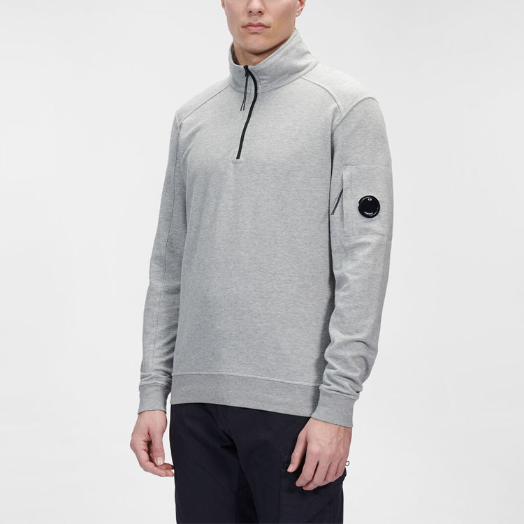 C.P Company SS23 Half-Zip Logo Patch Lens Sweatshirt Unisex Grey 14CMSS035A002246GM93 圖 3