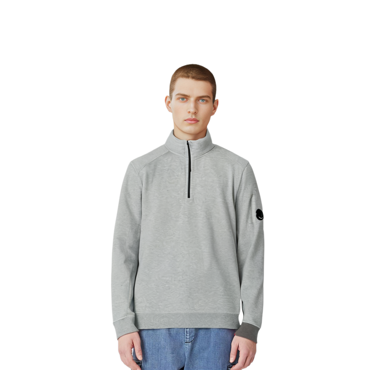 C.P Company SS23 Half-Zip Logo Patch Lens Sweatshirt Unisex Grey 14CMSS035A002246GM93 圖 4