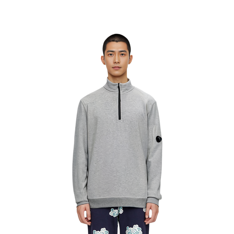 C.P Company SS23 Half-Zip Logo Patch Lens Sweatshirt Unisex Grey 14CMSS035A002246GM93 圖 5