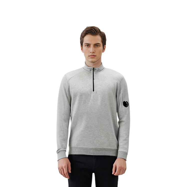 C.P Company SS23 Half-Zip Logo Patch Lens Sweatshirt Unisex Grey 14CMSS035A002246GM93 圖 6