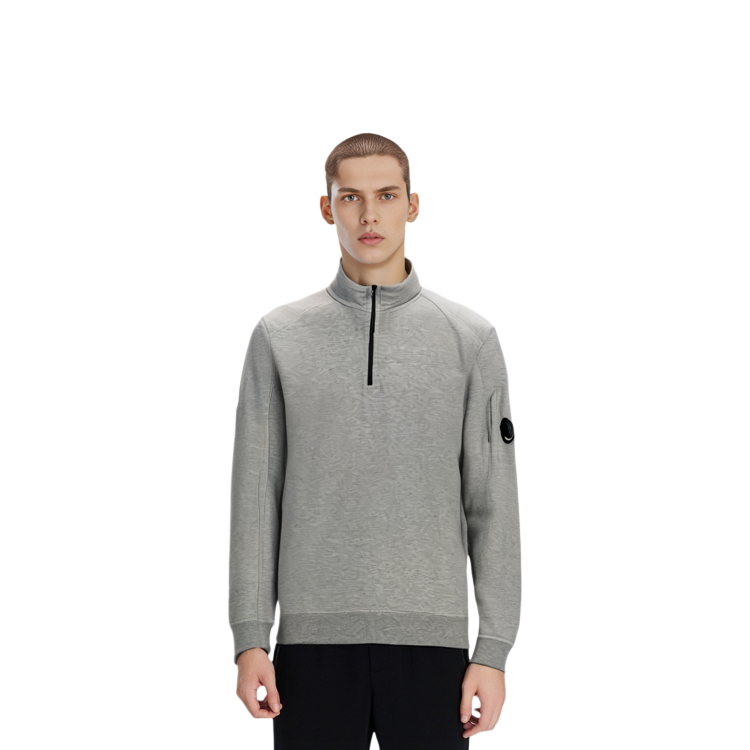 C.P Company SS23 Half-Zip Logo Patch Lens Sweatshirt Unisex Grey 14CMSS035A002246GM93 圖 7