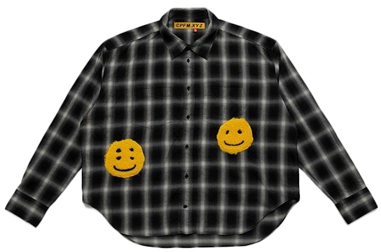 cactus-plant-flea-market-double-vision-check-shirt-black