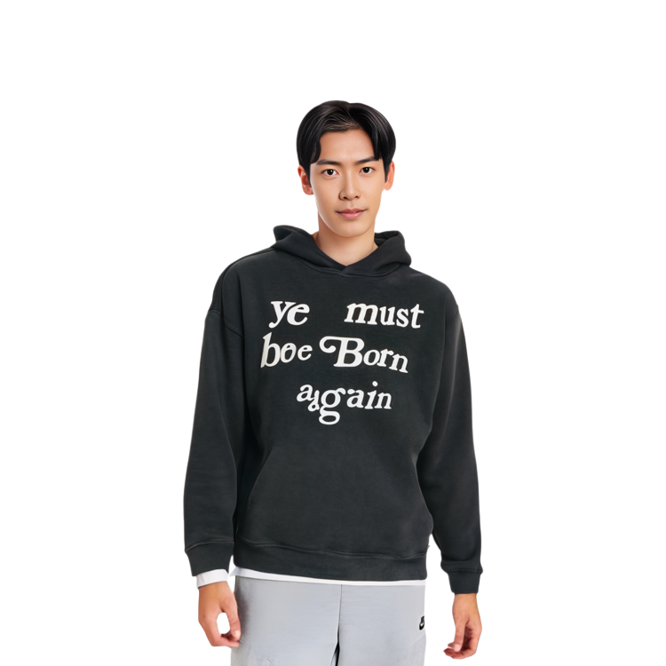 Lookbook Cactus Plant Flea Market Ye Must Be Born Again Hoodie Hitam Lelaki Pullover. CP22BA001BLACK